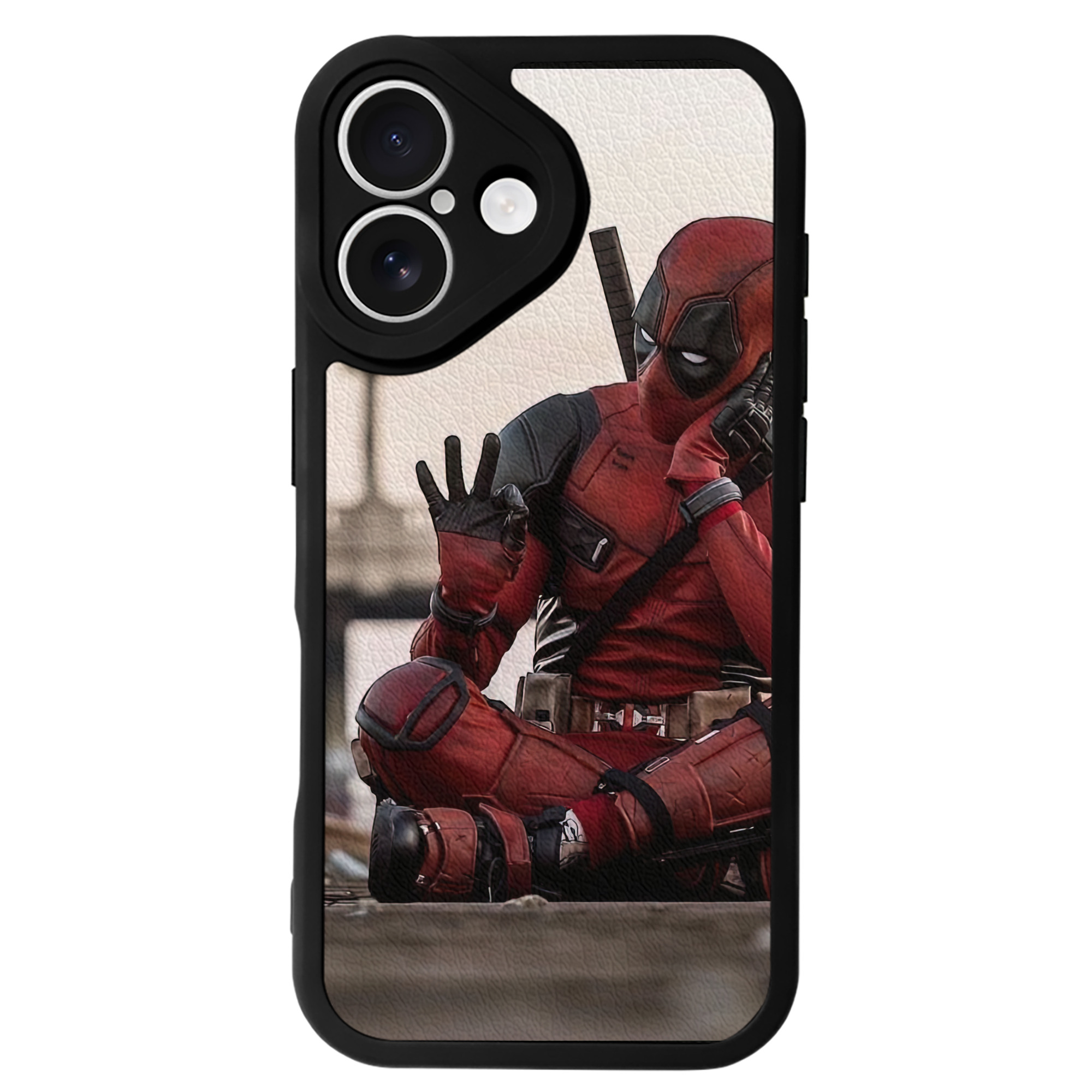 （画像用） Deadpool デッドプール 【iPhone 16シリーズ対応】シリコンスマホケース（レザー調） 材質：シリコン
